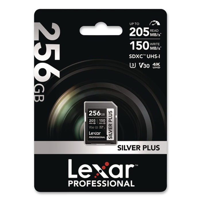 Professional SILVER Series SDXC Memory Card, 205MB/s Read Speeds and 150MB/s Write Speeds, UHS-I V30 U1 Class 10, 256 GB