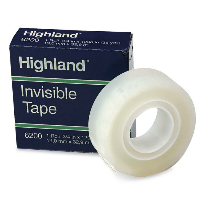 Invisible Permanent Mending Tape, 1" Core, 0.75" x 36 yds, Clear, 144 Rolls/Carton