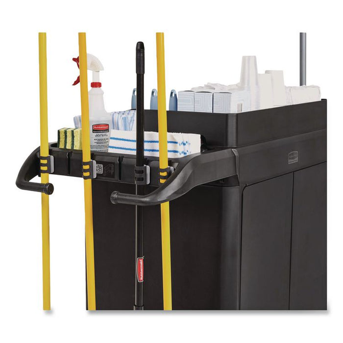 QuickClips, for Rubbermaid Commercial FG618900BLA/2202581, Resin, Black, 6/Carton