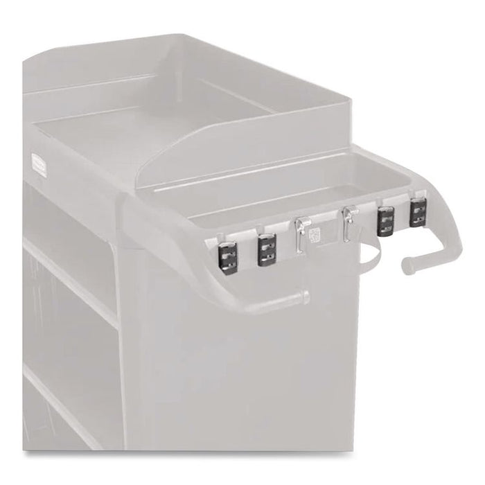 QuickClips, for Rubbermaid Commercial FG618900BLA/2202581, Resin, Black, 6/Carton