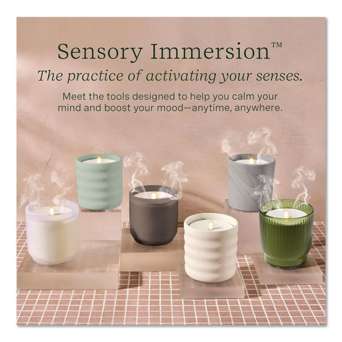 Aromatherapy Essential Oil Flameless Candle Diffuser, Rosemary and Lemon Essential Oil, 5.5 x 5.5 x 5.5, Ivory