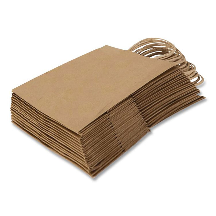 Get Reddi Paper Bags, Pixie Size, 60# Basis Weight, Twisted Rope Handles, 10" x 5" x 13", Brown, 250/Carton