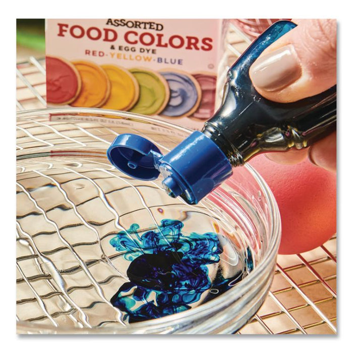 Food Coloring, Red/Yellow/Blue, 0.5 oz Bottle, 3/Box
