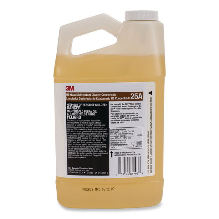HB Quat Disinfectant Cleaner Concentrate 25A, 0.5 gal Bottle, 4/Carton