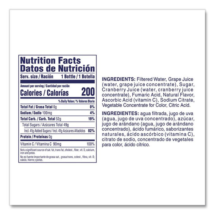 Cran-Grape Juice, 15.2 oz Bottle, 12/Carton