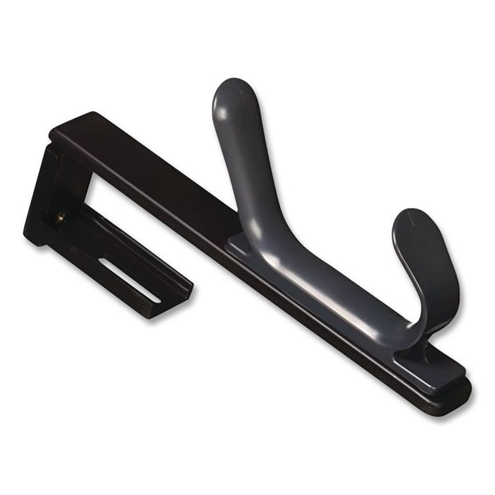 Cubicle Double Coat Hook, Plastic, Gray, Supports 10 lbs