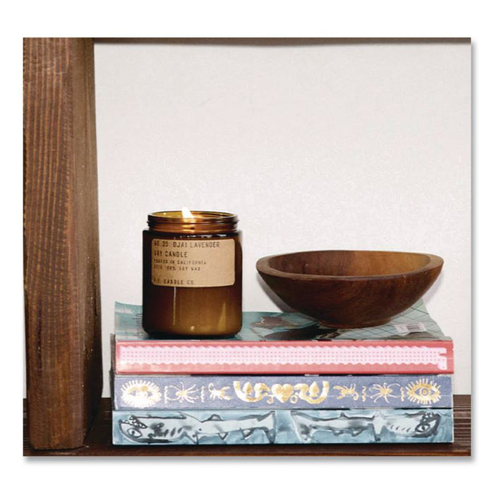 Ojai Lavender Soy Candle, 40 to 50 Hours Burn Time, 2.9 d x 3.5 h, 7.2 oz, Amber