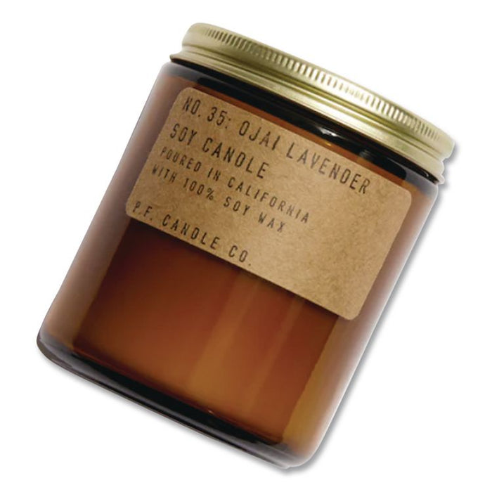 Ojai Lavender Soy Candle, 40 to 50 Hours Burn Time, 2.9 d x 3.5 h, 7.2 oz, Amber