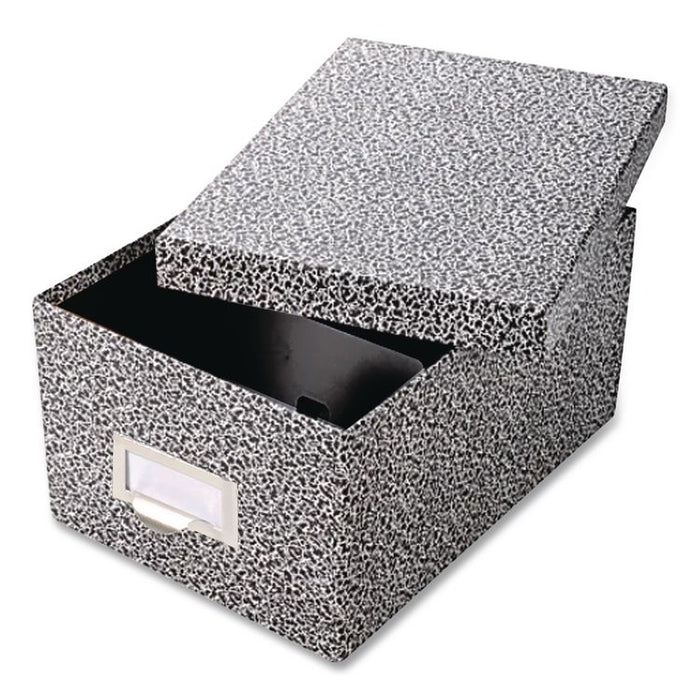 Index Card File Box, Holds 1,000 4 x 6 Cards, 6.63 x 11.63 x 5, Fiberboard, Black Agate