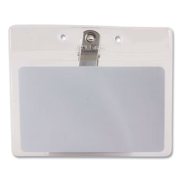 SICURIX Badge Holder, Horizontal, 2.5 x 3.5, Clear, 50/Box