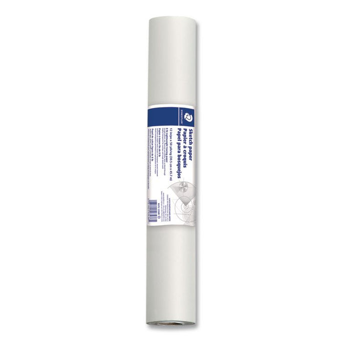 Transparent Sketch Paper Roll, 8 lb Bond Weight, 12" x 50 yd, White