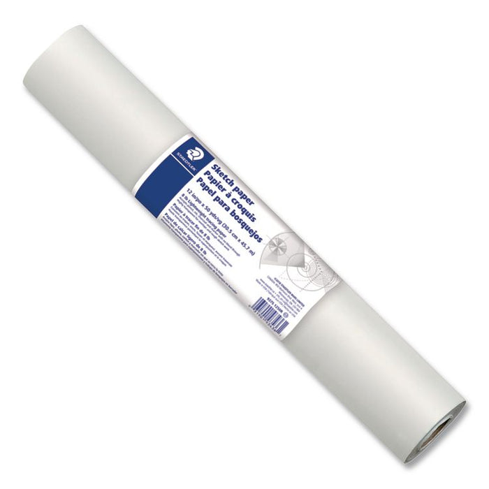 Transparent Sketch Paper Roll, 8 lb Bond Weight, 12" x 50 yd, White