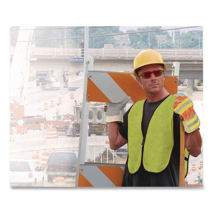 Hook and Loop Safety Vest, Polyester Mesh, One Size Fits Most, Lime