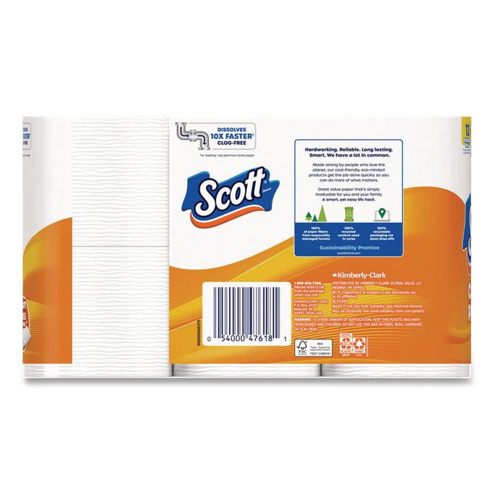 ComfortPlus Toilet Paper, Double Roll, Bath Tissue, Septic Safe, 1-Ply, White, 231 Sheets/Roll, 12 Rolls/Pack, 4 Packs/Carton