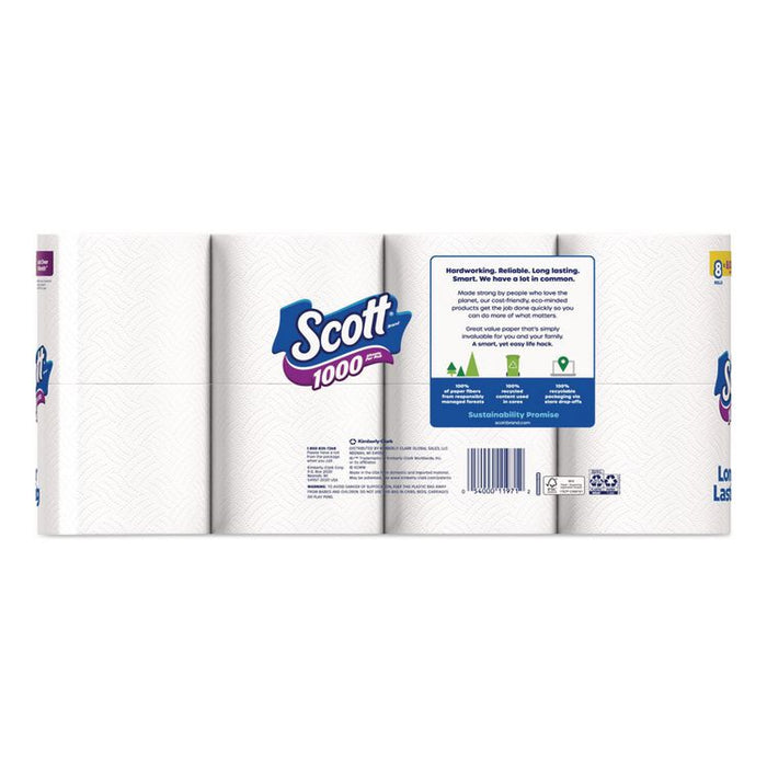1000 Bathroom Tissue, Septic Safe, 1-Ply, White, 1,000 Sheets/Roll, 32 Rolls/Carton