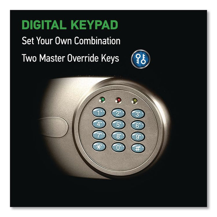 X055 Digital Security Safe, 0.58 cu ft, 13.8 x 10.6 x 8.7, Black/Silver