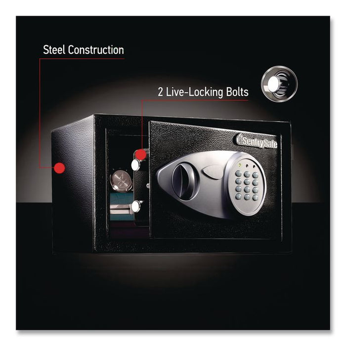 X055 Digital Security Safe, 0.58 cu ft, 13.8 x 10.6 x 8.7, Black/Silver