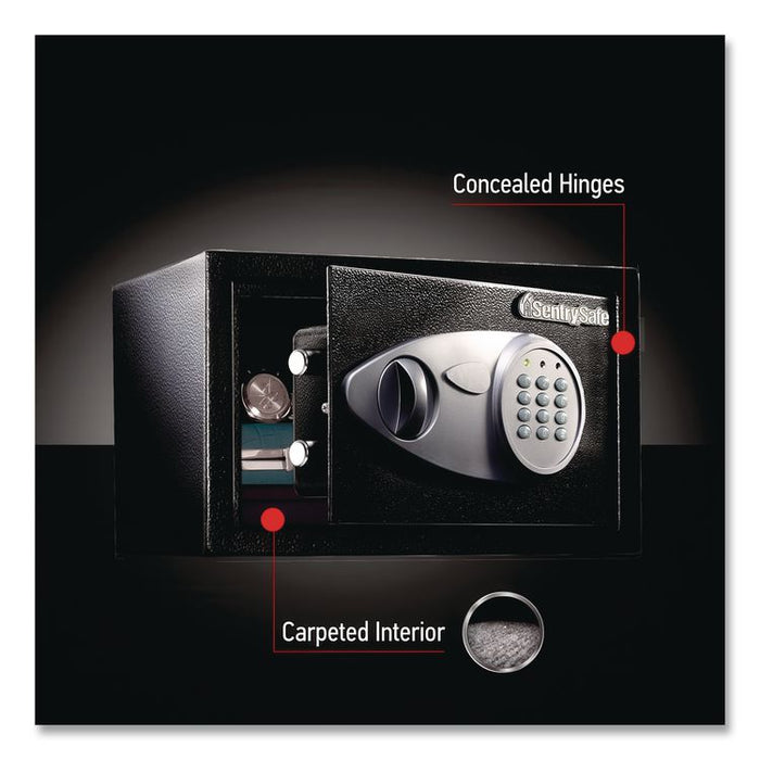 X055 Digital Security Safe, 0.58 cu ft, 13.8 x 10.6 x 8.7, Black/Silver