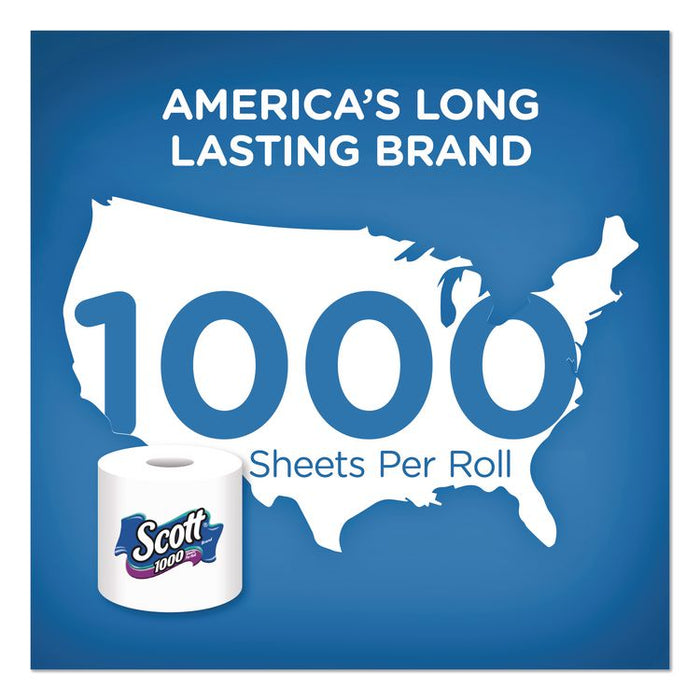 1000 Bathroom Tissue, Septic Safe, 1-Ply, White, 1,000 Sheets/Roll, 12 Rolls/Pack, 4 Packs/Carton