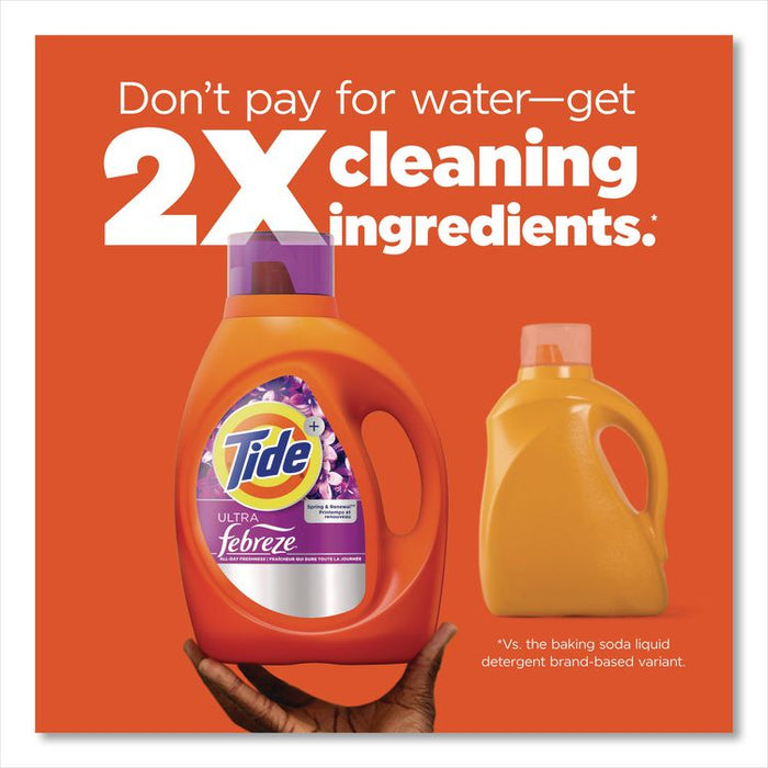 Plus Febreze HE Liquid Laundry Detergent, Spring and Renewal Scent, 84 oz Bottle, 4/Carton