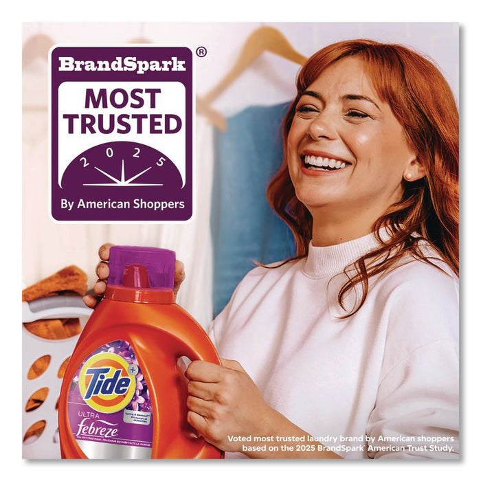 Plus Febreze HE Liquid Laundry Detergent, Spring and Renewal Scent, 84 oz Bottle, 4/Carton