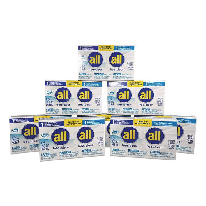 Free Clear HE Liquid Laundry Detergent/Dryer Sheet Dual Vend Pack, 100/Carton
