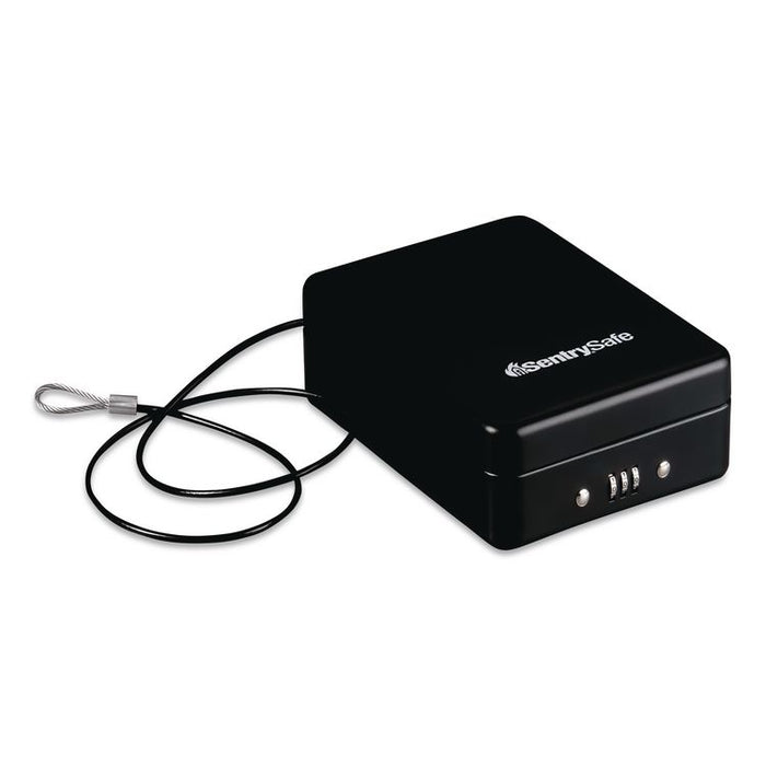 P005C Portable Combination-Lock Security Safe, 0.05 cu ft, 5.9 x 8 x 2.6,  Black