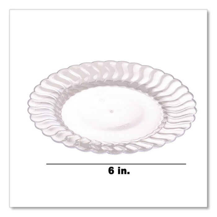 Flairware Flared Dessert Plate, 6" dia, Clear, 180/Carton