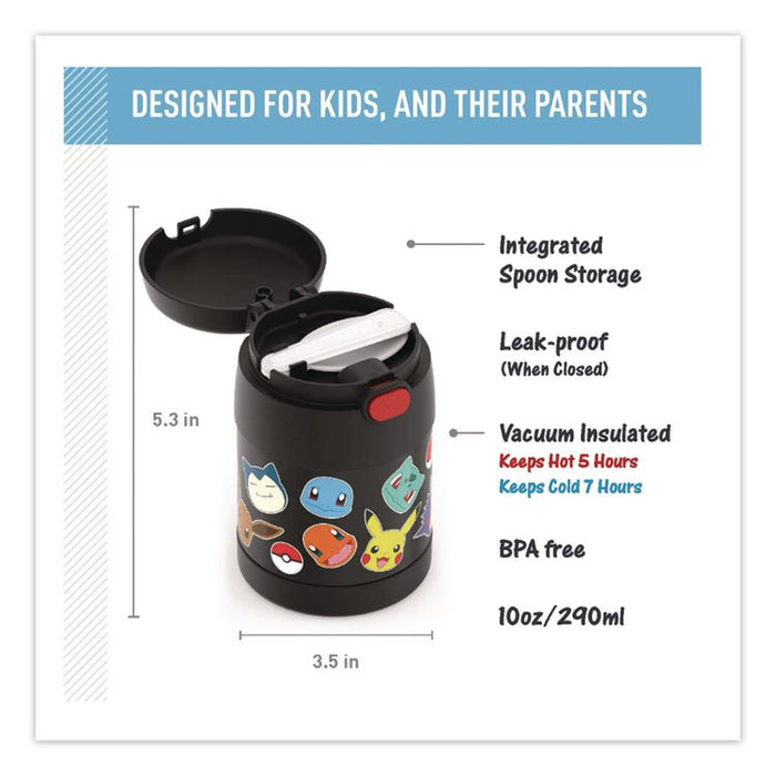 FUNtainer Pokemon Two-Compartment Food Jar, 10 oz, Black/Multicolor