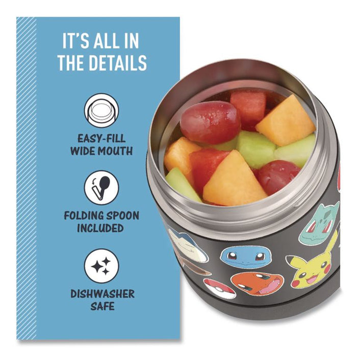 FUNtainer Pokemon Two-Compartment Food Jar, 10 oz, Black/Multicolor