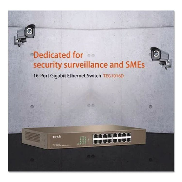 TEG1016D 10/100/1000Mbps Ethernet Unmanaged Switch, 16 Ports