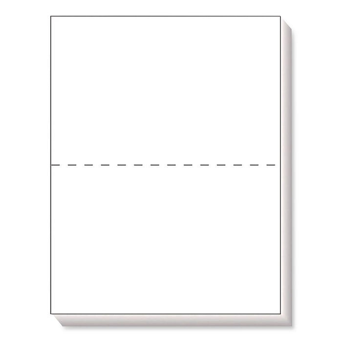 Blank Sheets for 2-Up W-2/1099 Tax Forms, Perforated at 5.5, 84 Bright, 20 lb Bond, 8.5 x 11, 500 Sheets/Ream, 5 Reams/Carton
