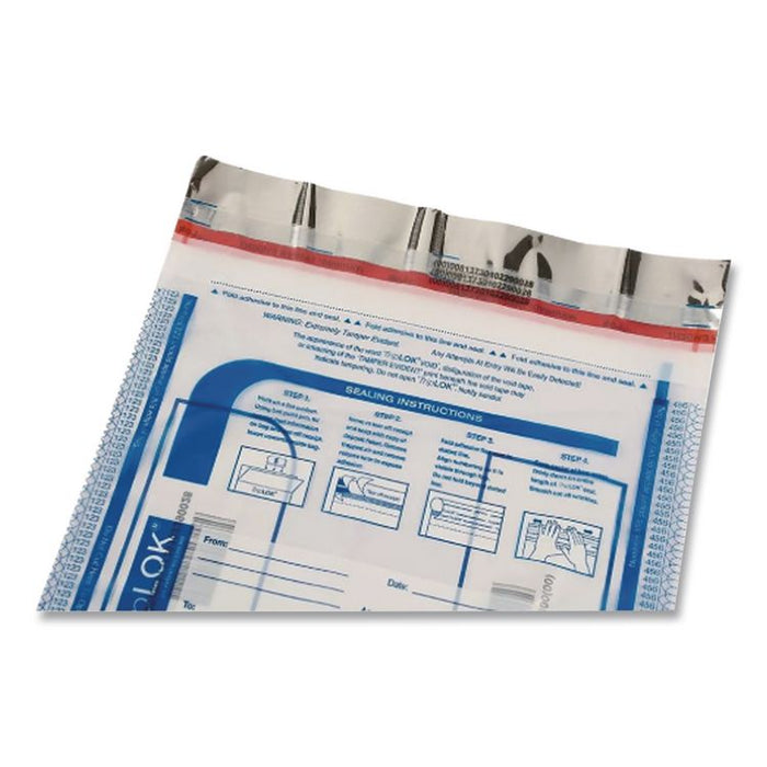 Deposit Bag, Plastic, 9" x 12", White, 100/Pack