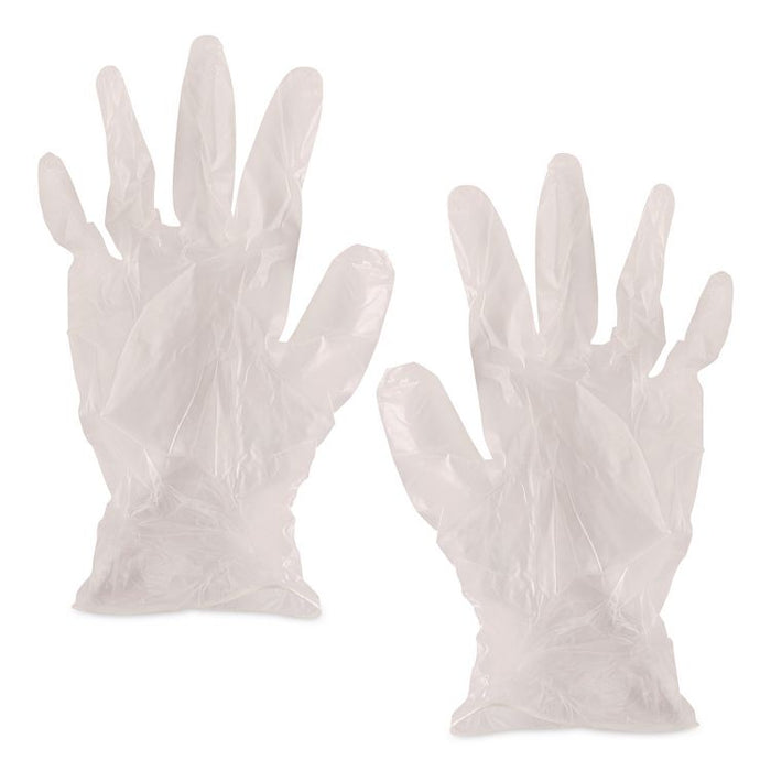 V200 Series Powder-Free Vinyl Exam Gloves, Medium, 4 mil Thick, 9" Long, Clear, 100/Box, 10 Boxes/Carton