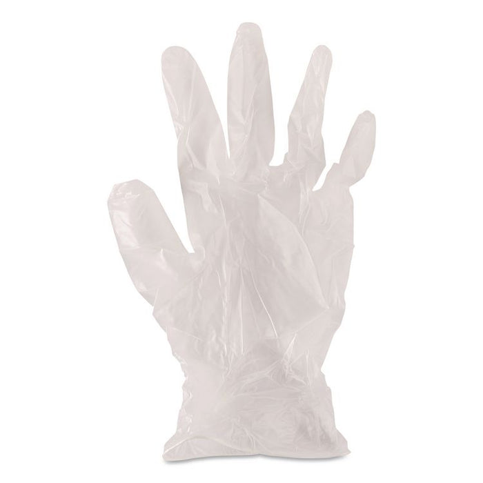 V200 Series Powder-Free Vinyl Exam Gloves, Medium, 4 mil Thick, 9" Long, Clear, 100/Box, 10 Boxes/Carton