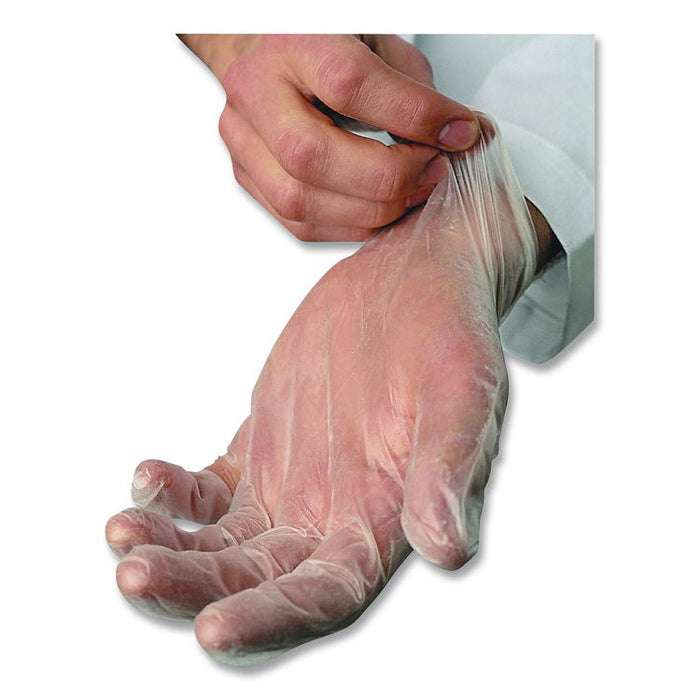 V5201 Series Powder-Free Vinyl Gloves, Small, 3 mil Thick, 9" Long, Clear, 100/Box