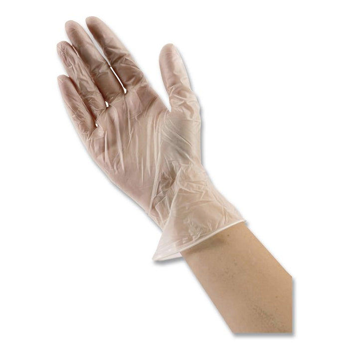 V5201 Series Powder-Free Vinyl Gloves, Small, 3 mil Thick, 9" Long, Clear, 100/Box, 10 Boxes/Carton