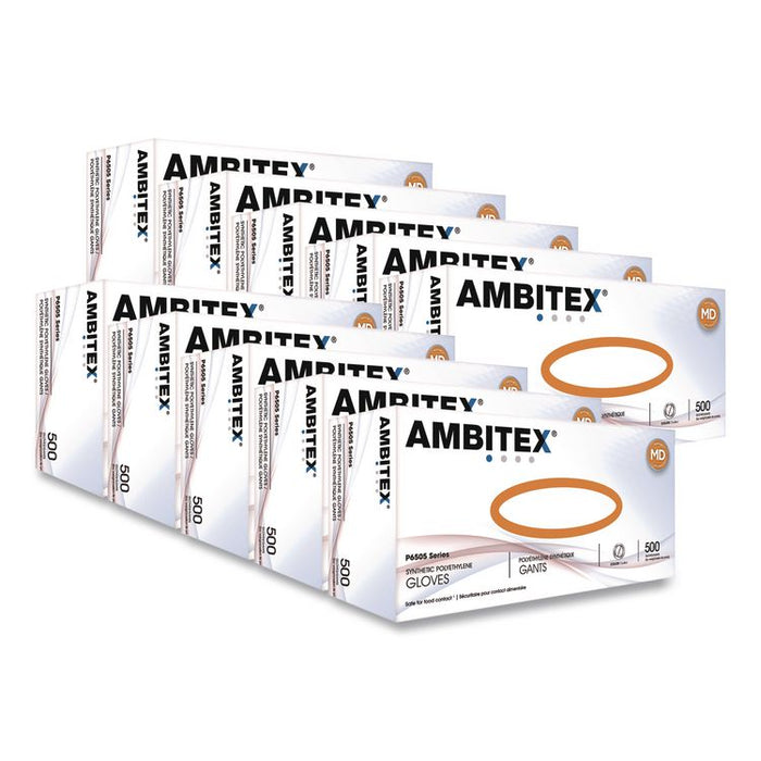 V200 Series Powder-Free Vinyl Exam Gloves, Small, 4 mil Thick, 9" Long, Clear, 100/Box, 10 Boxes/Carton