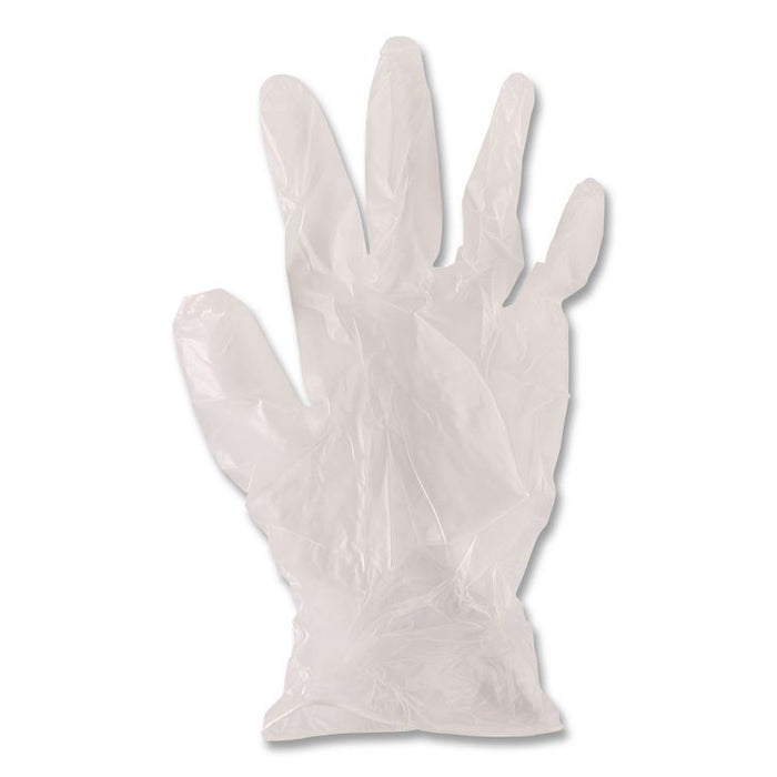 V200 Series Powder-Free Vinyl Exam Gloves, Small, 4 mil Thick, 9" Long, Clear, 100/Box, 10 Boxes/Carton