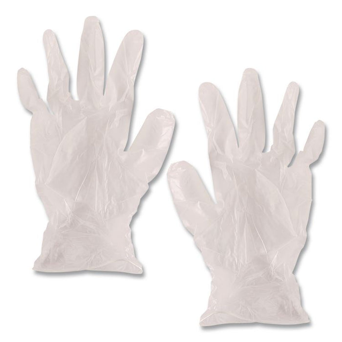 V200 Series Powder-Free Vinyl Exam Gloves, Small, 4 mil Thick, 9" Long, Clear, 100/Box, 10 Boxes/Carton