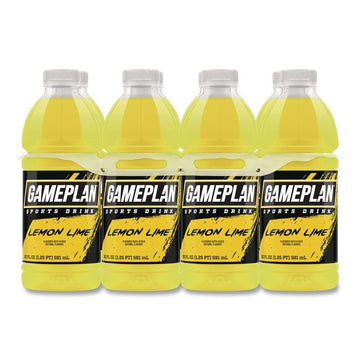 Gameplan Sports Drink, Lemon Lime, 20 oz Bottle, 24/Carton