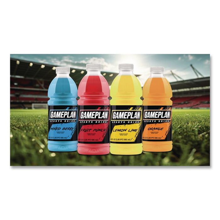 Gameplan Sports Drink, Lemon Lime, 20 oz Bottle, 24/Carton