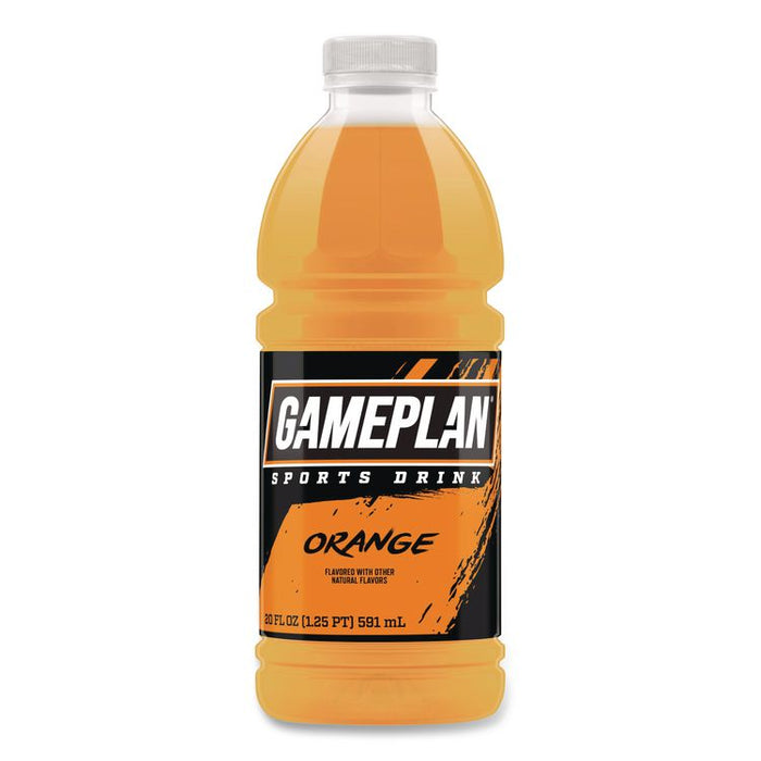 Gameplan Sports Drink, Orange, 20 oz Bottle, 24/Carton