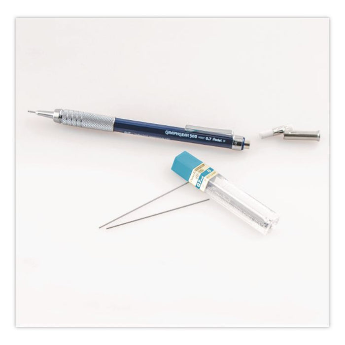 GraphGear 500 Mechanical Drafting Pencil, 0.5 mm, HB (#2), Black Lead, Black/Silver Barrel