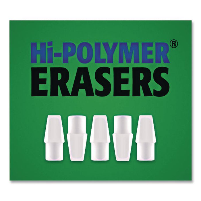 Hi-Polymer Eraser Assortment, (4) Pencil Caps/(1) Large Block/(1) Small Block, White, 6/Pack