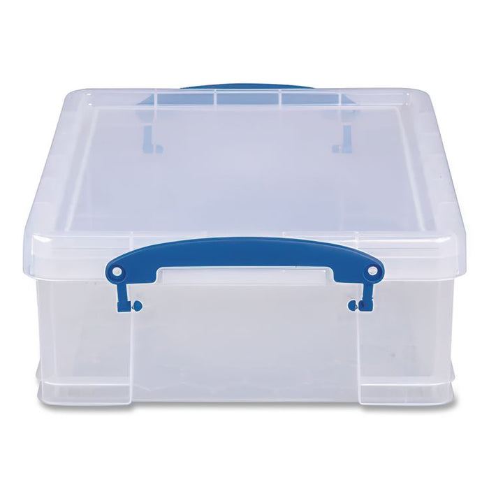 Snap-Lid Storage Bin, 2.14 gal, 11" x 14" x 5", Clear/Blue, 5/Pack