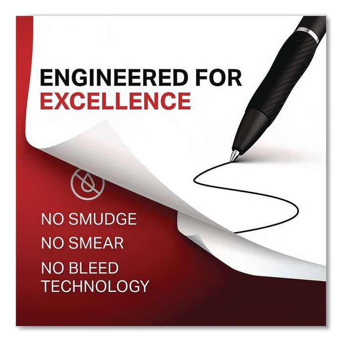 S-Gel High-Performance Gel Pen, Retractable, Fine 0.5 mm, Blue Ink, Black Barrel, 4/Pack