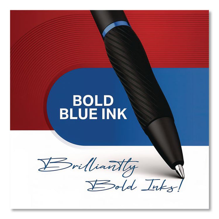 S-Gel High-Performance Gel Pen, Retractable, Fine 0.5 mm, Blue Ink, Black Barrel, 4/Pack