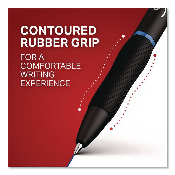 S-Gel High-Performance Gel Pen, Retractable, Fine 0.5 mm, Blue Ink, Black Barrel, 4/Pack