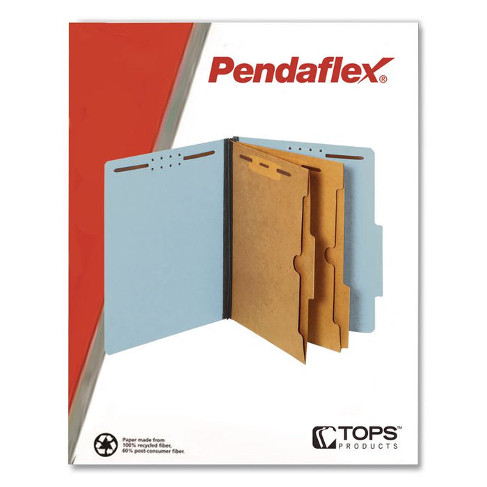 Pressboard Classification Folders, 2/5 Tab, Expands 2.5", 2 Full-Pocket Dividers, 6 Fasteners, Letter Size, Light Blue, 10/BX
